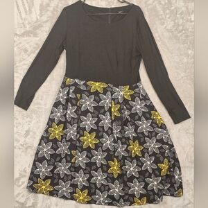 Oxiuly Fashion Women Dress Extra Large Black Poly Blend Long Sleeve Knee Length